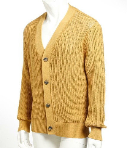 Vince mens mustard chunky knit - mens,