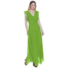 Robe Longue Avec Volants Couleur Vert Pomme Azzurrina RDP2309054017 NEUF