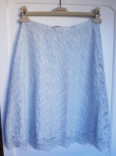 Jupe caroll dentelle bleu - en,