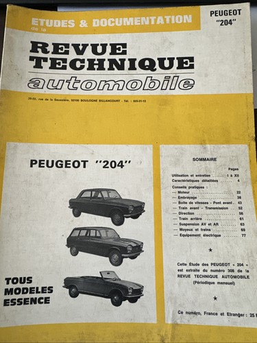 Rta peugeot 204 - 204, modèles