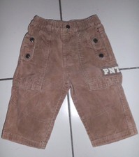 PANTALON BEBE GARCON TAUPE STYLE VELOURS MARQUE POINTER BABY T.74 CM 9/12 MOIS