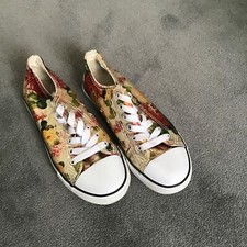 BELLA COMPOSA Baskets 37 Fleurs Floral Pas Converse Chaussures Tennis Excellent