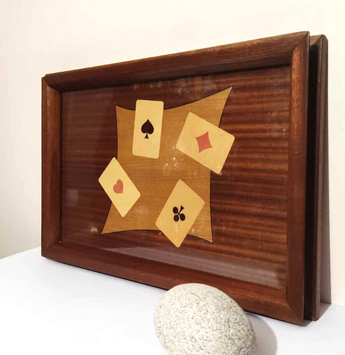 Plateau jeu ancien bois - jeu,
