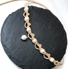 collier liane tressée micro-macramé modulable | perles coquillage & cristal