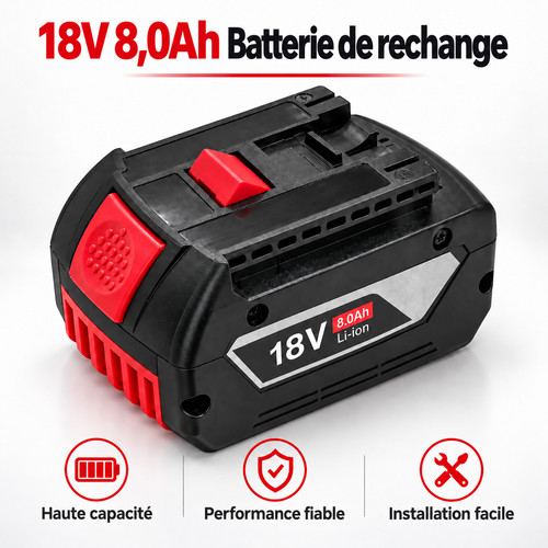 Batterie 8ah 18v pour bosch - 18v,