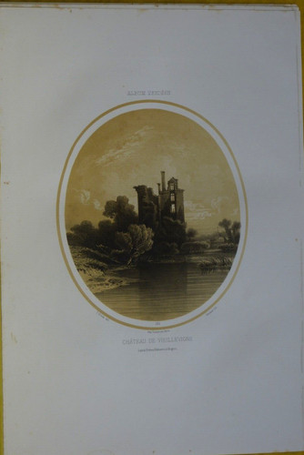 Gravure ancienne chateau - chateau, de