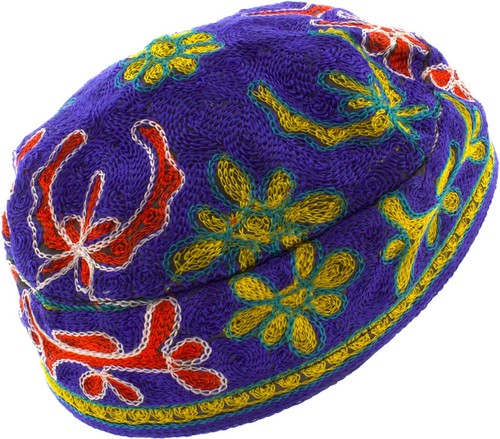 Kippa bucharienne bleue juive - kippa,