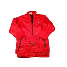 Rodéo Veste Ski L Rouge C&A Snowboard à Capuche Doublé Demi Zip Rétro 90s Fêtes