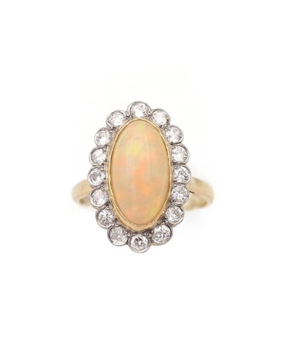 Bague marguerite opale