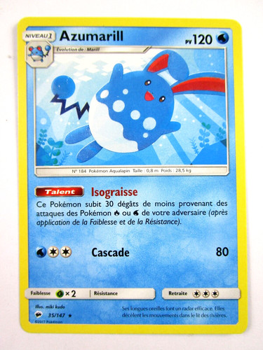 Carte pokémon azumarill - pokémon,