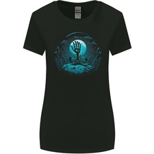 A Main Squelette Rising From A Cimetière Femmes Plus Large Coupe T-Shirt