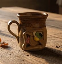 Tasse Moche Visage Drôle Mug Vintage Kitsch Fait Main Original Cadeau Unique