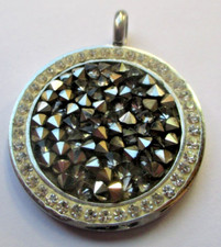 Pendentif créateur VICTORIA acier cristaux marcassite splendide bijou vintage 33