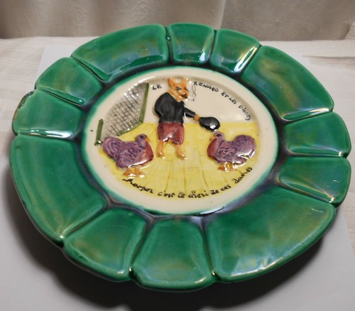 Ancienne assiette barbotine - en,
