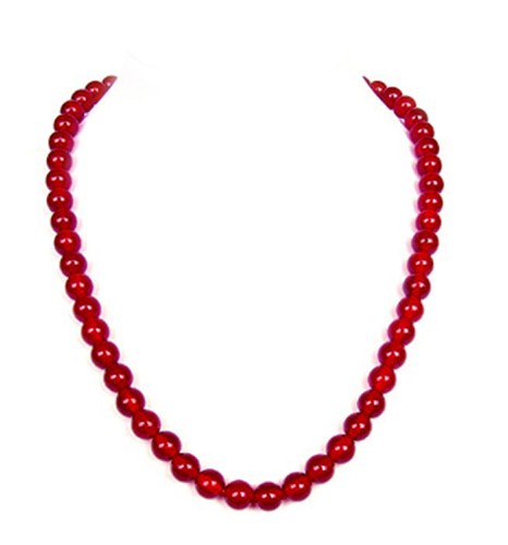 Red carnelian bead necklace