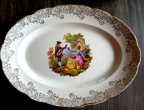 Assiette plat long fragonard - long,