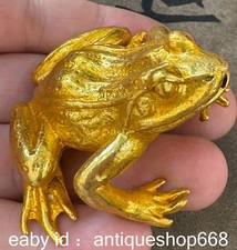 Old Chinese Copper Gilt Feng Shui Toad Animal Lucky Statue