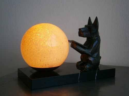 Lampe art déco chien fox - chien,