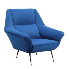 Fauteuil vintage tissu métal - fauteuil,