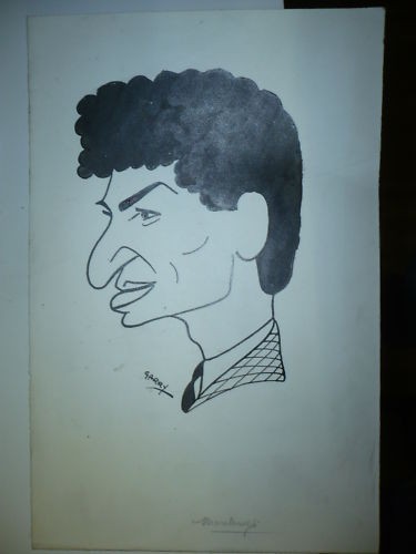 Dessin encre de - a, mouloudji