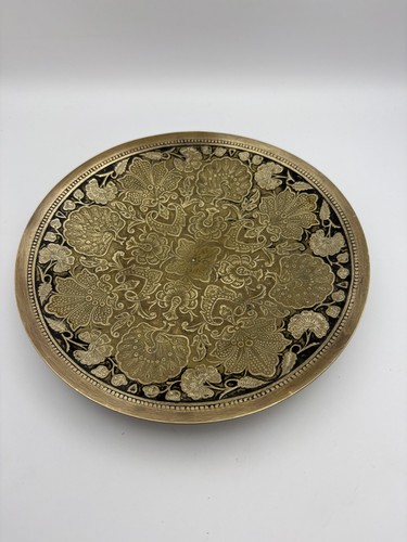 Plat décoratif rond laiton - plat,