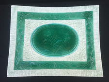 MAGNIFIQUE GRAND PLAT DE PRÉSENTATION EN CÉRAMIQUE STYLLE DE RUBELLES VINTAGE