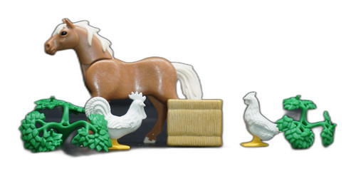 Playmobil cheval foin - , poulet