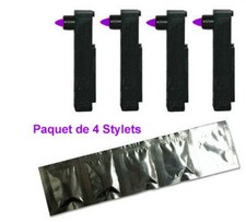 LOT DE 4 STYLOS PLUMES VIOLETS