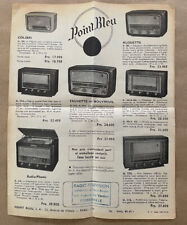 POINT BLEU - FLYER PUBLICITAIRE - RADIO/PHONO-COLIBRI, ALOUETTE, FAUVETTE...