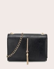 Sac À Main À Bandoulière Noir 100% Similicuir Femme Tendance Mode FR Chaîne Doré