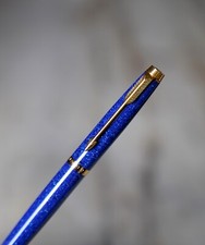 STYLO PLUME PARKER 75 LAQUE DE CHINE LAPIS LAZULI - PLUME OR MASSIF 18 K - RARE