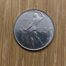 Pièce Ancienne Italienne ❤️ 50 LIRES L.50 Republica Italiana 1981 R Italian Coin