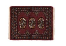 Tapis Buchara Du Pakistan 60x50 Fait Main Carré Marron Géométrique 3