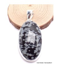 Pendentif Obsidienne Floconneuse ovale AW9.3