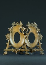 Ancien cadre bois sculpté Palette de peintre chevalet pied griffe  cdv 19e photo