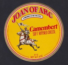Ancienne  étiquette fromage France NN153933 Camembert  Jeanne D'Arc