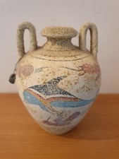 Poterie minoenne vase crétois peint à la main copie de musée baguée