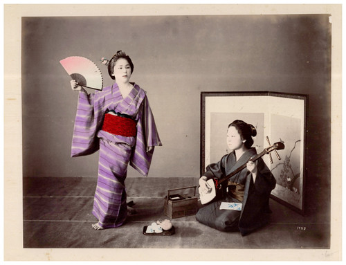 Japan women with shamisen and - women,