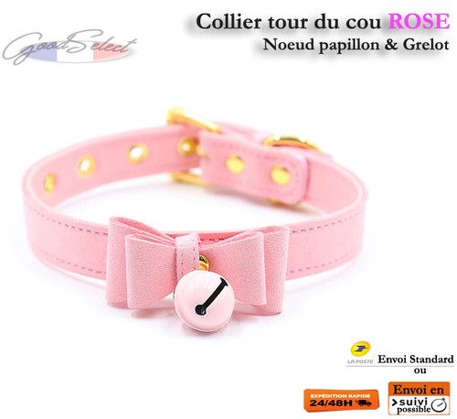 Collier tour cou - du, rose