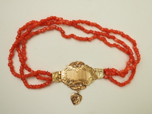 Bracelet ancien corail naturel - bracelet,