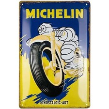 Nostalgic-Art Plaque rétro, Michelin – Motorcycle Bibendum  30 x 20 cm 22406