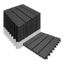 VINGO Caillebotis dalles de terrasse composite noir emboîtable (11 pièces)*NEUF*