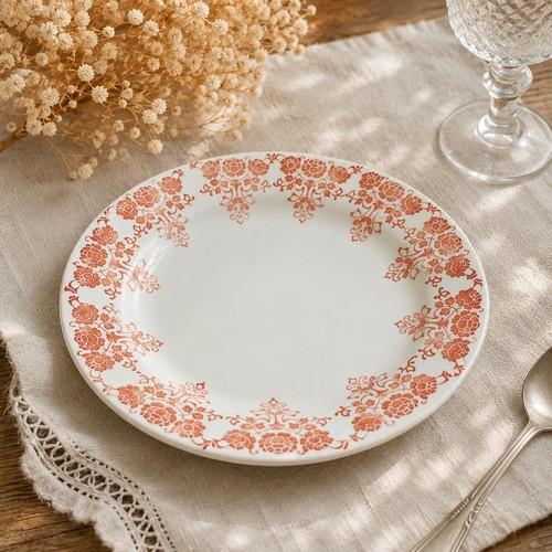 Assiette dessert orange - assiette,