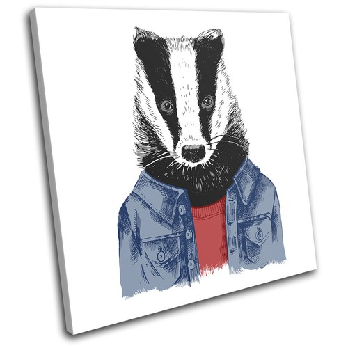 Hipster animals badger denim - animals,