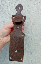 ANCIENNE POIGNEE DE PORTE CLENCHE A POUCIER en fer forgé, serrure verrou loquet