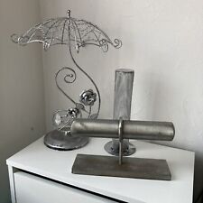 Présentoir Bijoux Model Parapluie Métal + Présentoir Bracelet/montre Alu Brossé