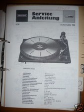 Service Manuelle Grundig Automatique 730 Tourne-Disque, Original