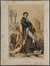 1846 - Portrait de Chateaubriand - Lithographie ancienne - Écrivain & Diplomate