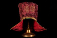 Ancien chapeau haut de forme Ladakhi, tipi bouddhiste c.1900 / Tibet Nepal Inde