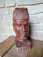 SCULPTURE BUSTE EN BOIS DE FER TÊTE HOMME MADAGASCAR ?